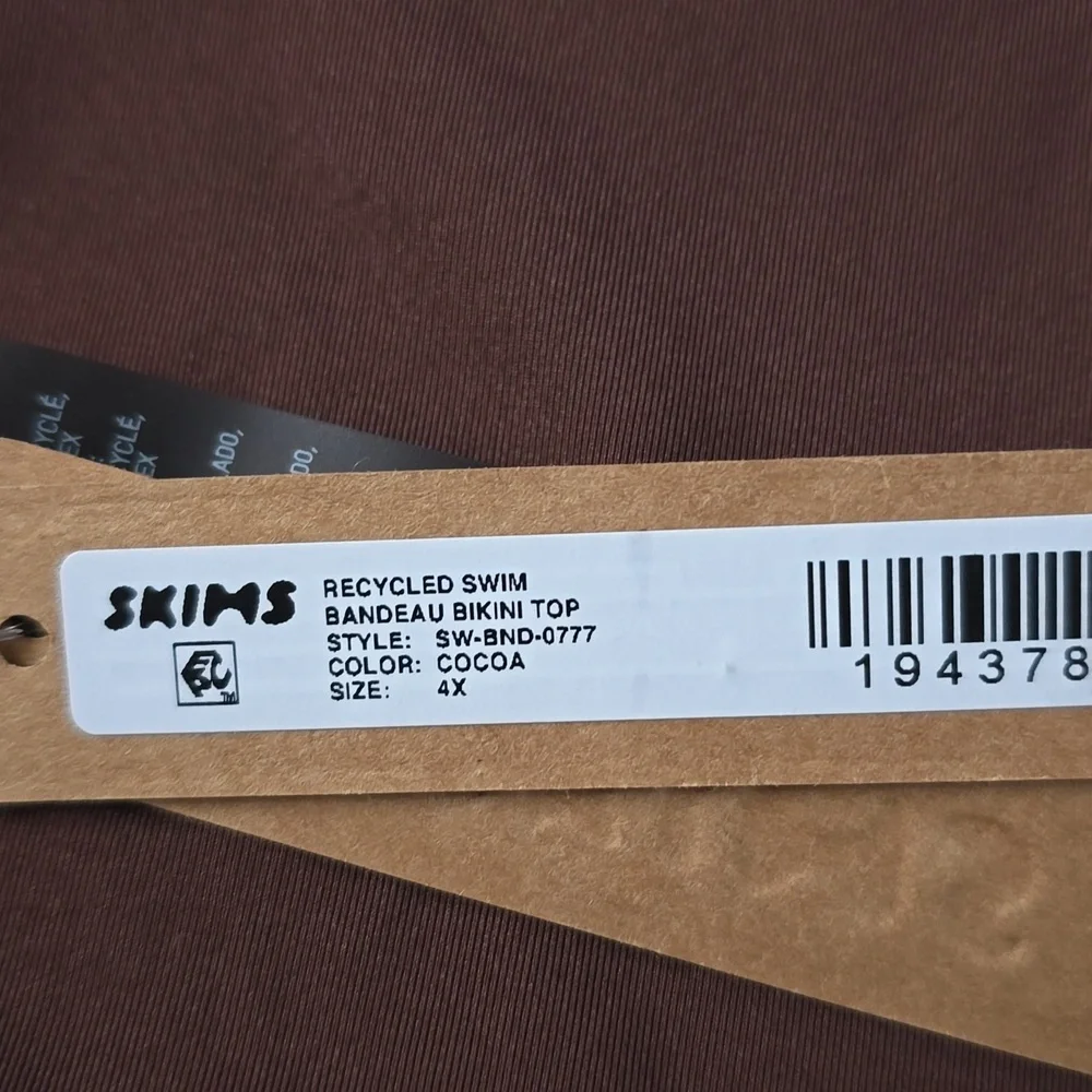 SKIMS Swim Bandeau Bikini Top Size:4X Cocoa